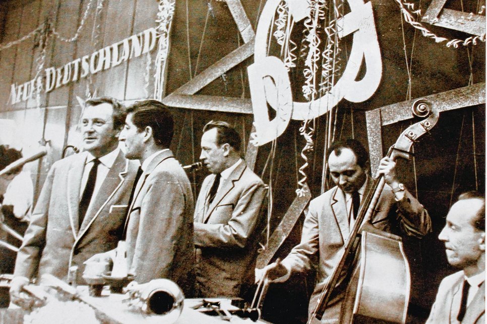 Presseball 1963 im Restaurant Stadt Cottbus mit Fips Fleischer und seinem Orchester, Foto: Erich Schutt