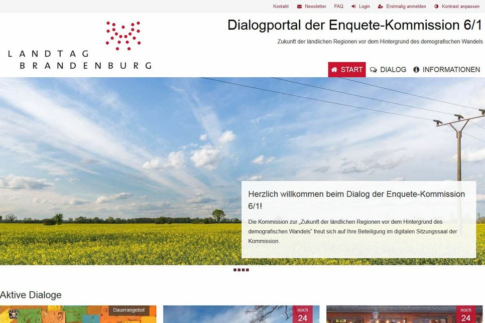 Screenshot: www.dialog.landtag.brandenburg.de