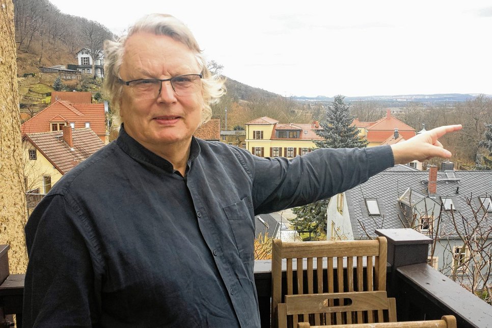 Rückzugsort in Pillnitz, hoch über der Elbe. Hier findet Wolfgang Schaller seit über 40 Jahre Ruhe und Entspannung. Foto: Jancke