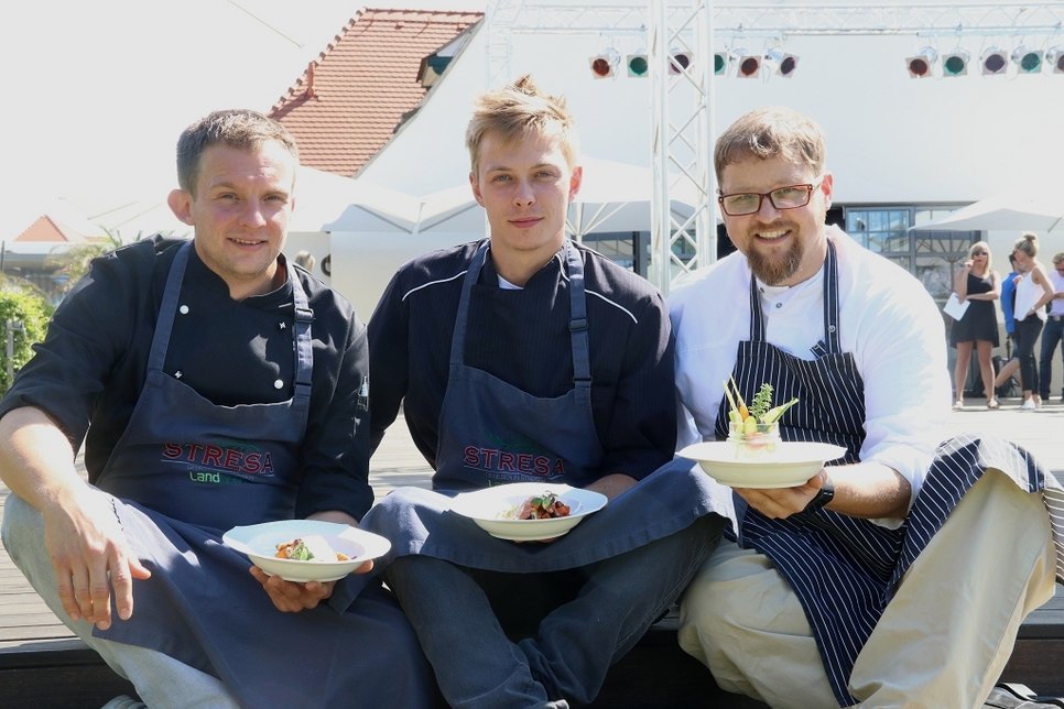 Die Köche Christoph Köhler (Café Restaurant Lingner), Felix Herzog und Oliver Marsch (Stresa) sind dabei.