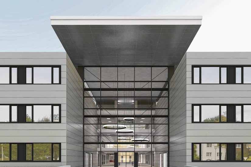 Blick auf den neuen Haupteingang des Cottbuser Carl-Thiem-Klinikums. Am Samstag, 10. September, können sich alle Cottbuser beim „Tag der offenen Tür“ in der neu geschaffenen Eingangshalle und den Kliniken umschauen. Foto: Architekturbüro Franke