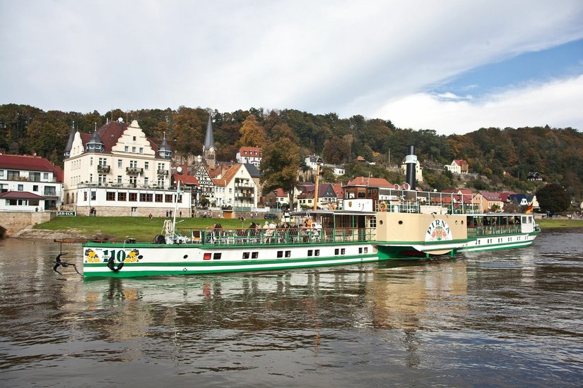 Der Dampfer "Pirna" vor Wehlen. Foto: Sächsische Dampfschifffahrt