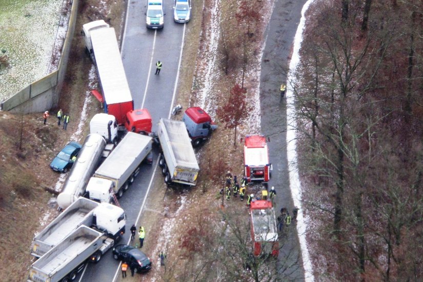 Luftbildaufnahme vom Unfallort. Foto: PD Görlitz