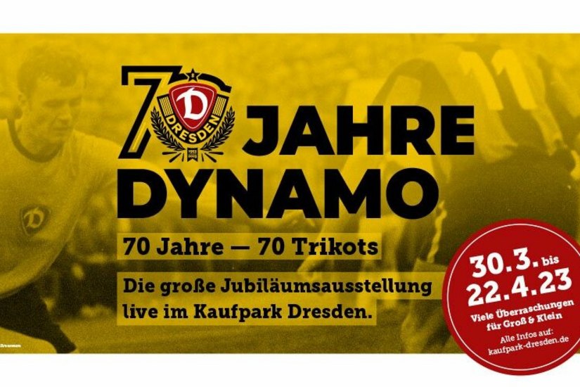 Der KaufPark zelebriert das 70. Jubiläum von Dynamo Dresden mit einer großen Ausstellung.