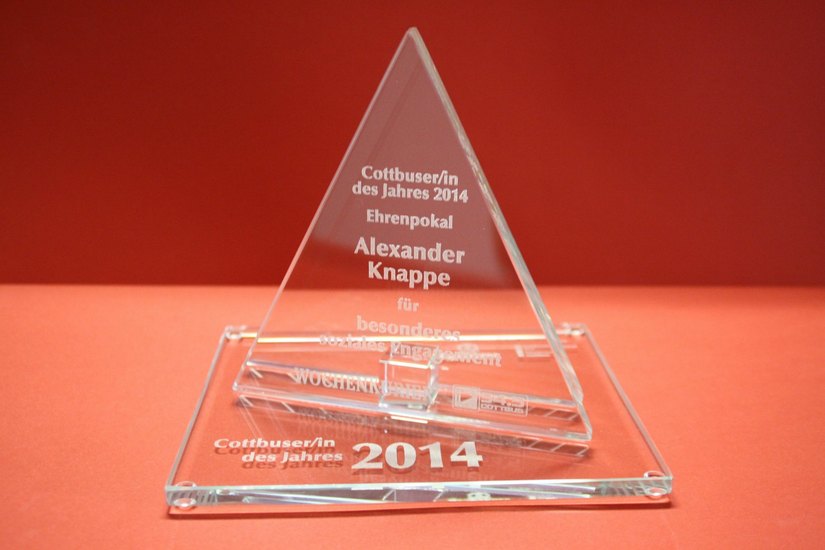 Für so viel soziales Engagement erhielt er den Ehrenpreis "Cottbuser des Jahres 2014". Foto: jho