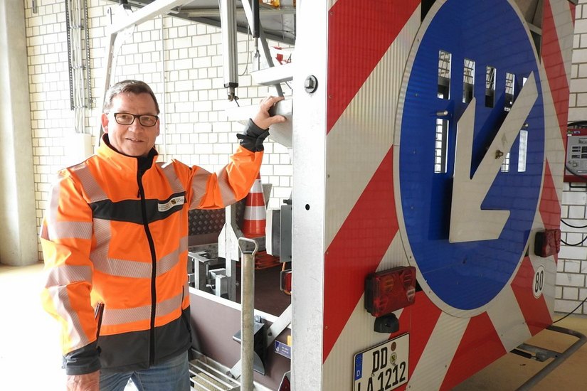 Franz Lober ist seit 25 Jahren Chef der Autobahnmeisterei Dresden-Hellerau.