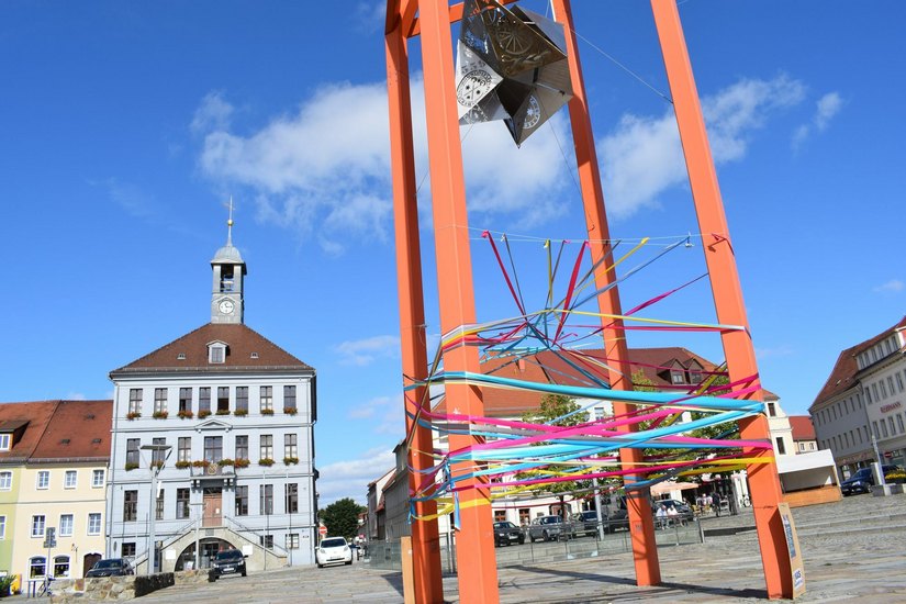 Die Künstlerinnen und Künstler gestalten das Stadtbild von Bischofswerda. Foto: Sandro Paufler