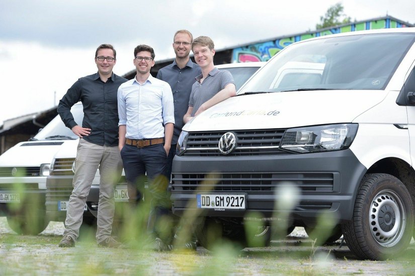 Gründerteam (v.l.n.r.): Gregor Wendt, Martin Wesner, Richard Vetter, Bastian Thiere
