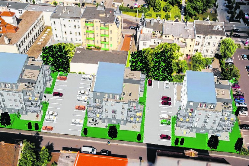 3D-Entwurf des künftigen „Wohnparks im Theaterviertel“.  Foto: Bautec