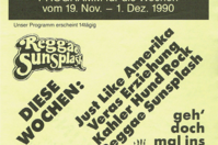 30 Jahre Kommunales Kino in Cottbus - Obenkino-Werbung von 1990. Plakat: Obenkino