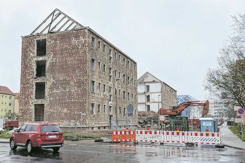 Der WG-Wohnblock in Merzdorf, Heinz-Steyer-Straße 1 bis 9, wurde im vergangenen Geschäftsjahr abgerissen.