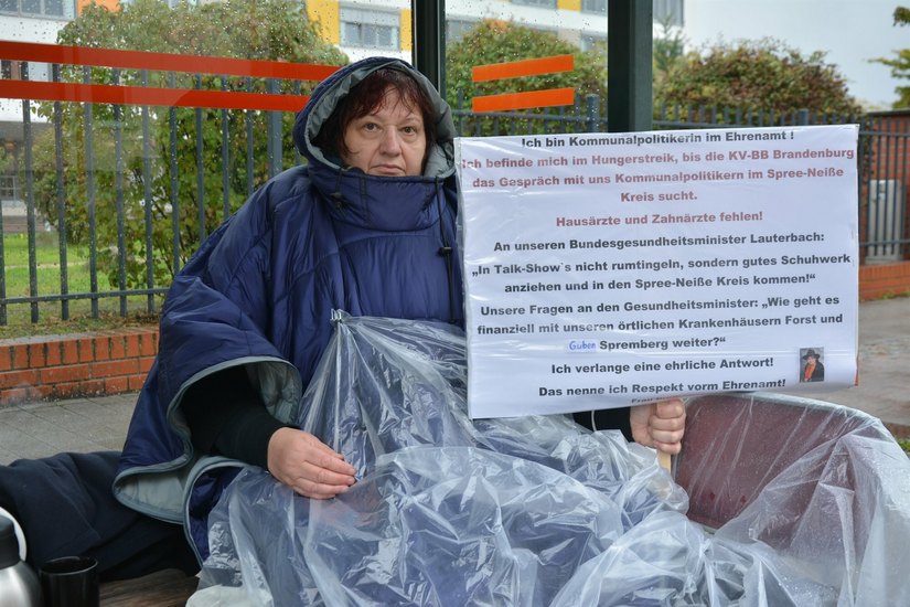 Die Forster Kommunalpolitikerin Doris Dreßler befindet sich im Hungerstreik.