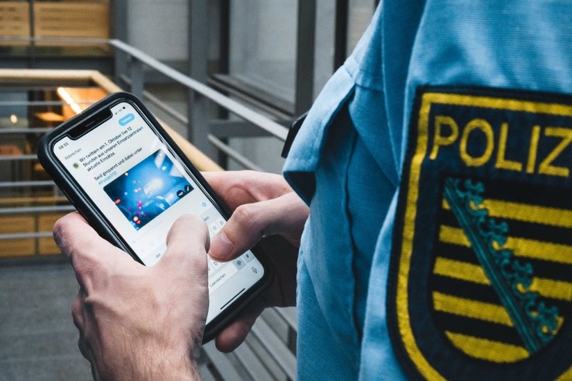 Die Polizei twittert am 1. Oktober mehr als sonst. Foto: Polizei Sachsen / Philipp Thomas