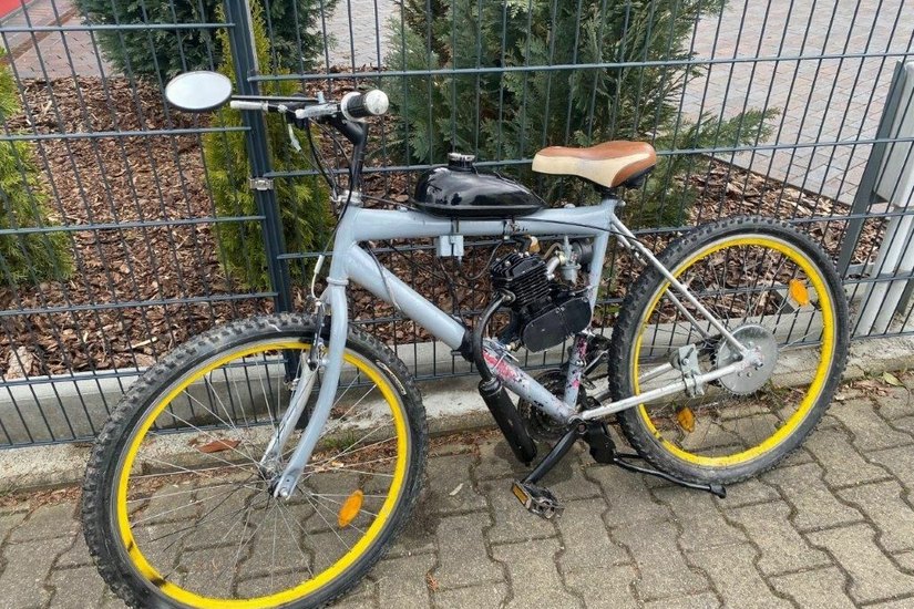 Das modifizierte Fahrrad. Foto: Polizei