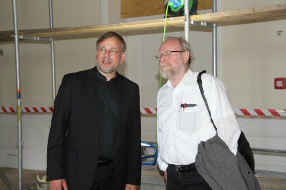 Bürgermeister Dr. Michael Wieler, Vorstandvorsitzender der Stadthallenstiftung und Kuratoriumsmitglied Dr. Wolfgang Thierse. Foto: Keil