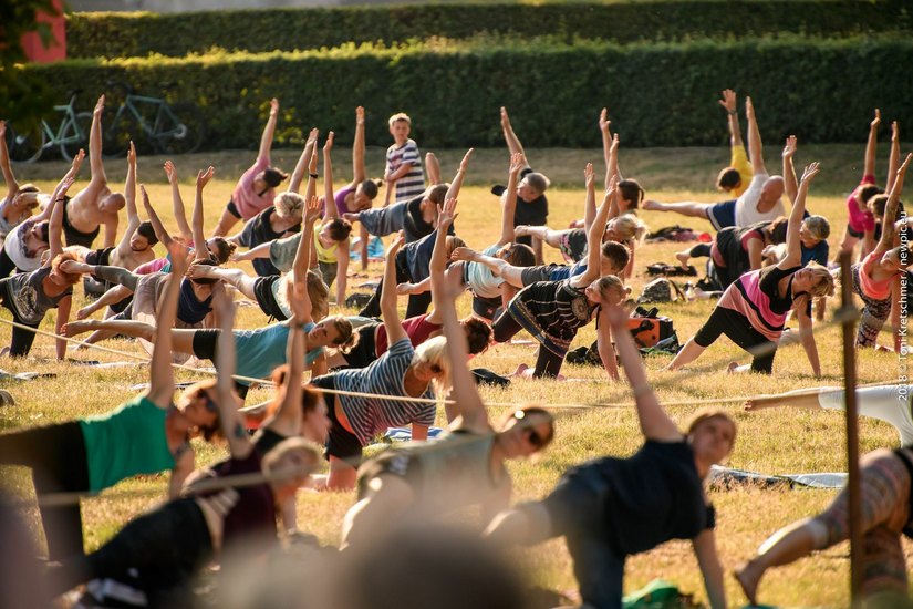 Yoga im Park - über 17.200 machten mit. Foto: Kretschmer