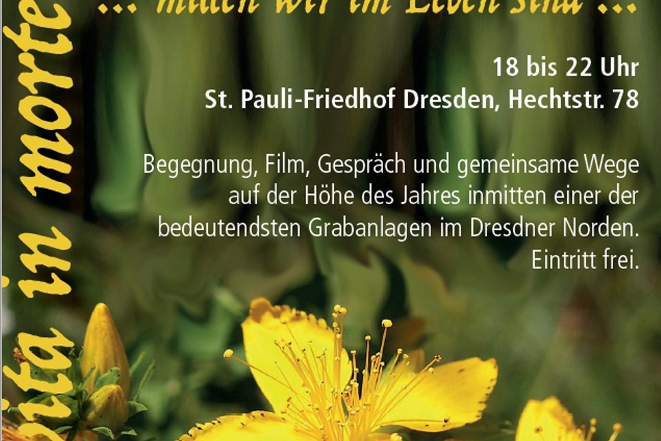 Postkarte mit dem Programm St.-Pauli-Friedhof. Foto: Landeshauptstadt Dresden