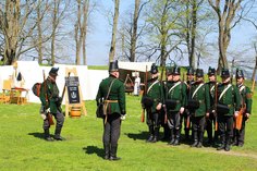Exerzierübungen des Jäger-Bataillons vor dem Feldlager.