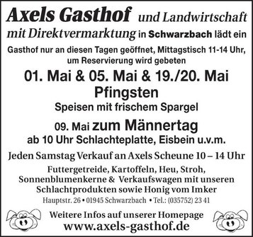 Axels Gasthof Saison 2024