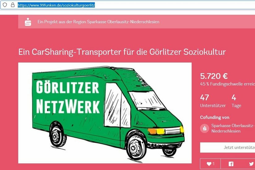 Per Crowdfunding soll ein CarSharing-Transporter nach Görlitz kommen.