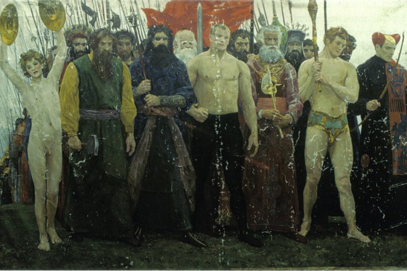 Das Gemälde "Auf zum Kampf" wurde nur einmal richtig ausgestellt - 1903 in der Sächsischen Kunstausstellung.