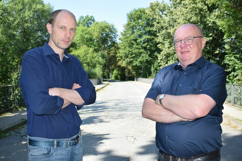 Der Unmut der Bürgermeister aus dem Landkreis Bautzen ist groß - auch bei Markus Michauk (links) dem Bürgermeister von Großpostwitz und dem Bürgermeister von Cunewalde, Thomas Martolock. Foto: spa