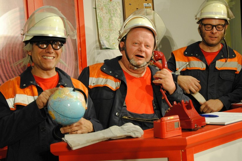 Das sind sie: Die Feuerwehrhelden des neuen Stückes über Malzau. Foto: Rodig