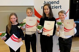 Das erfolgreiche Horn-Quartett der Musikschule.