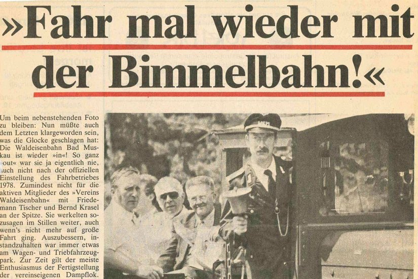 »Fahr mal wieder mit der Bimmelbahn!« titelte der WochenKurier 1992 zur Eröffnung der Strecke Weißwasser-Kromlau.