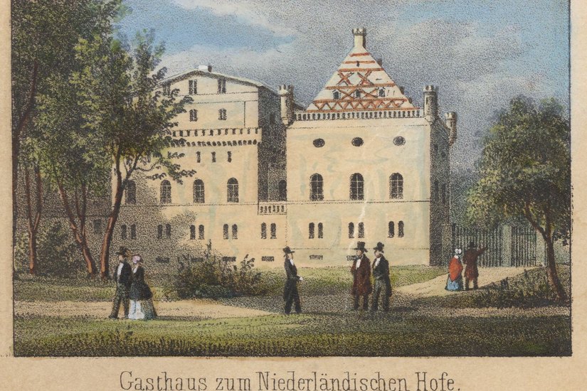 Lithographie nach Gustav Täubert um 1850 (Eigentum Stadt Bad Muskau). Foto: Stiftung „Fürst-Pückler-Park Bad Muskau“