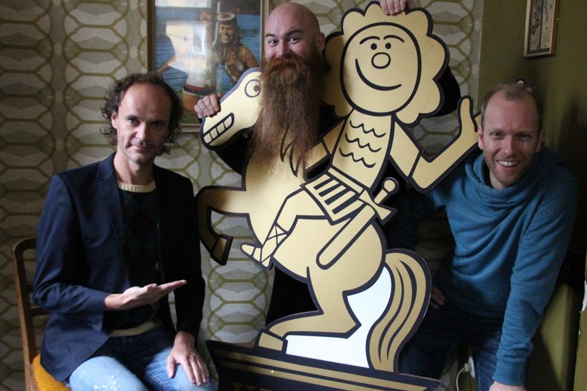 Schirmherr Olaf Schubert sowie die Comedians Johnny Armstrong und Michael Krebs. Foto: Pönisch