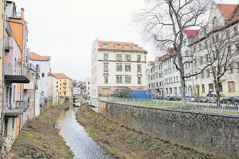 An der Fährmannstraße entsteht nach und nach ein reizvolles städtebauliches Ensemble direkt am Ufer der Triebisch, die durch die Stadt fließt.