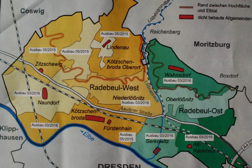 Ausbaukarte Radebeul. Grafik: Telekom
