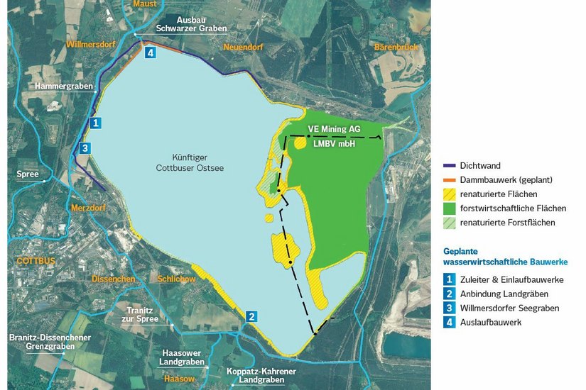Grafische Darstellung des geplanten Sees. Grafik: Vattenfall