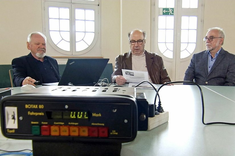 Erfinder-Trio des ersten Taxi-Bordcomputers der DDR.