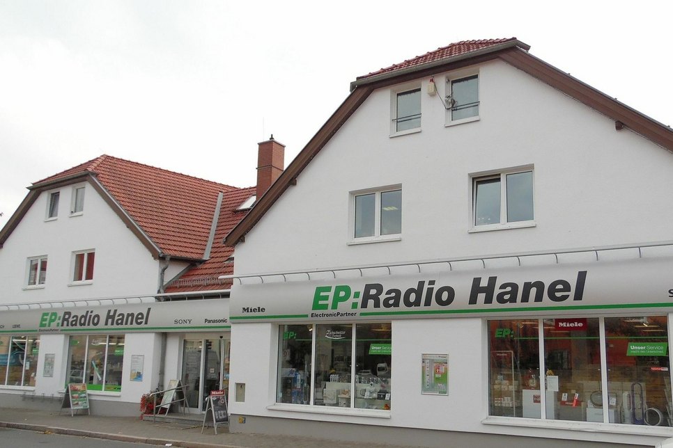 Das Geschäft von Radio Hanel auf der Bahnhofstraße in Großzschachwitz.