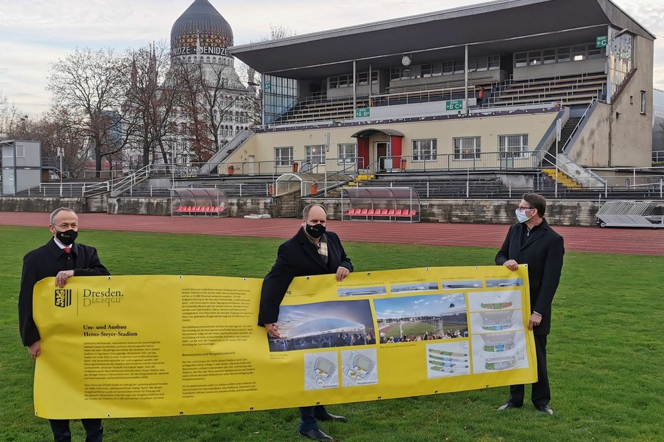 Mit vier Millionen Euro beteiligt sich der Freistaat am Um- und Ausbau des Steyer-Stadions. Foto: Eigenbetrieb Sportstätten