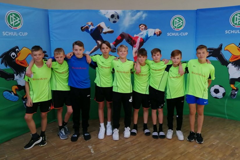 Die Jungs vom Foucault-Gymnasium vertraten Sachsen beim Bundesfinale des DFB-Schul-Cups.