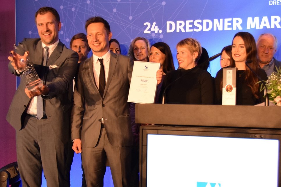 René Kindermann und Torsten Püschel (li.) holten den Skiweltcup 2018 erstmals nach Dresden und gewannen dafür den Marketingpreis der Stadt Dresden. Foto: PR