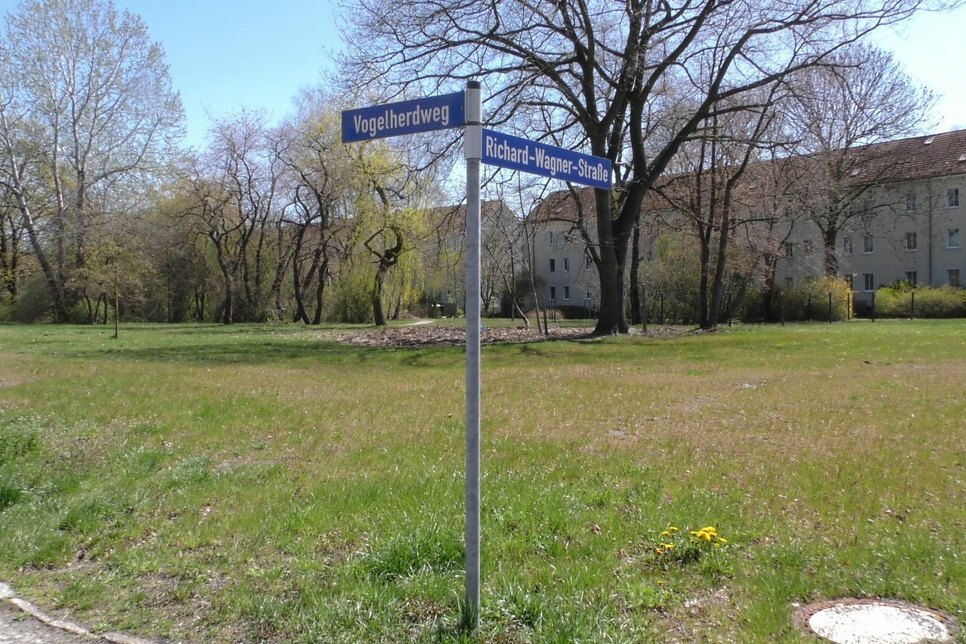 Die Freifläche zwischen Richard-Wagner-Straße und Vogelherdweg soll zu einem öffentlichen Quartierspark umgestaltet werden. Foto: Stadt Lauchhammer/Heiko Jahn