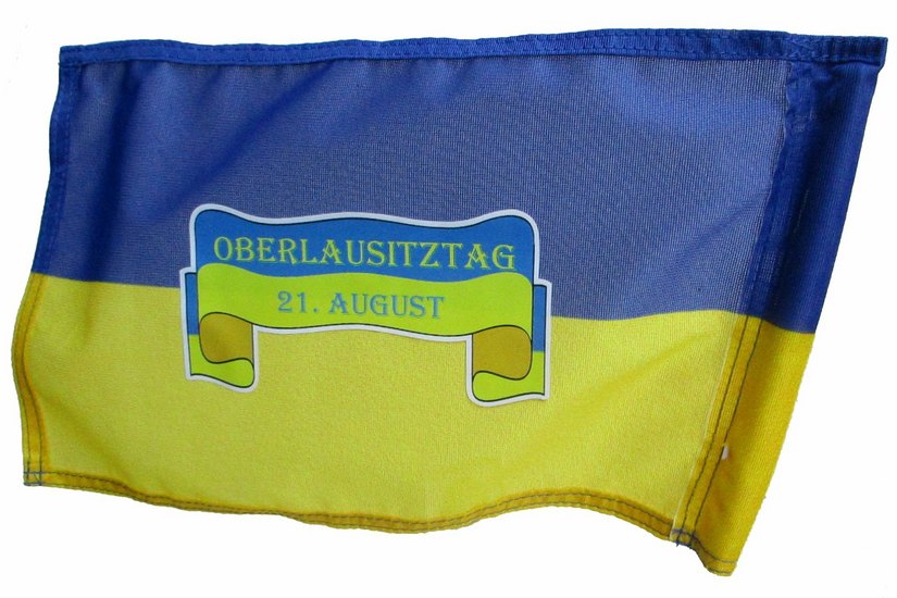 Fahne mit dem Logo des Tages der Oberlausitz. Foto: Klecker