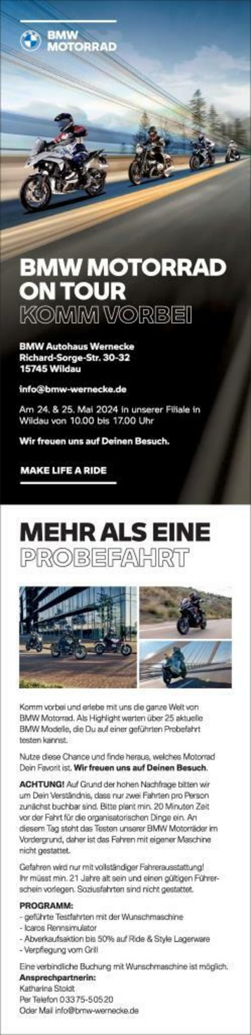 BMW - Motorrad Probefahrt 24./25.5.
