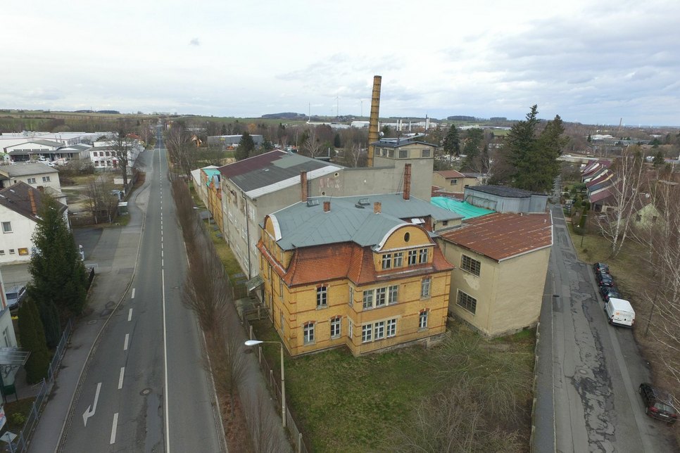 Luftaufnahme der ehemailigen Nudelfabrik in Löbau. Foto: Felix Juhl