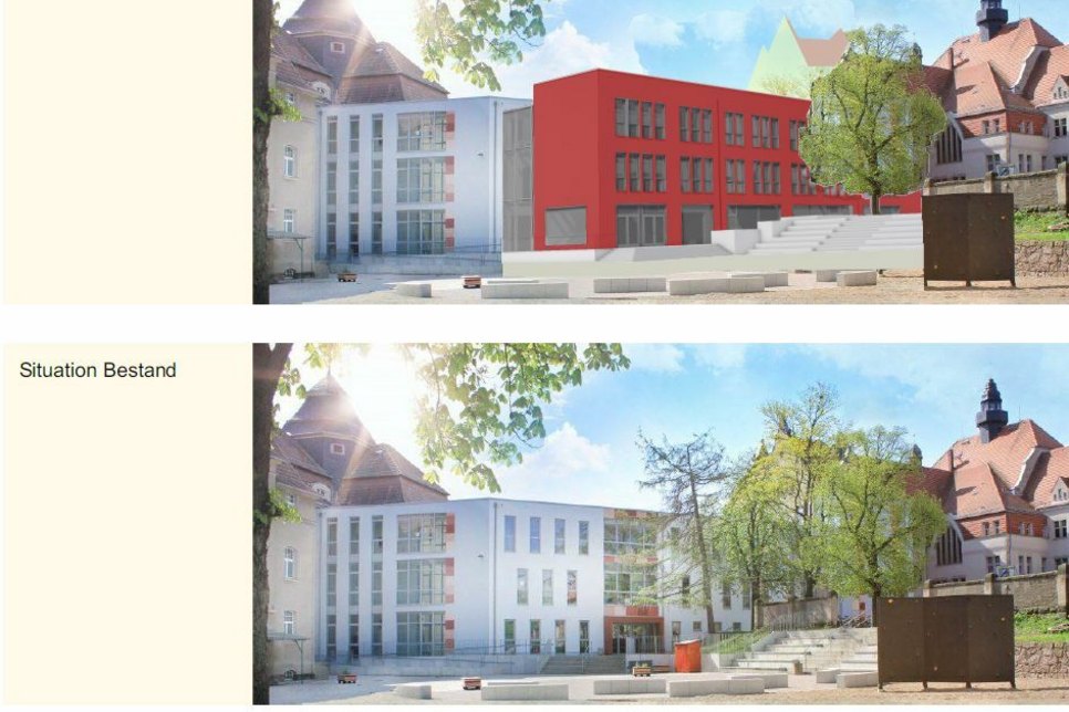 Gymnasium Franziskaneum Anbau C-1. Visualisierung/Stadt Meißen