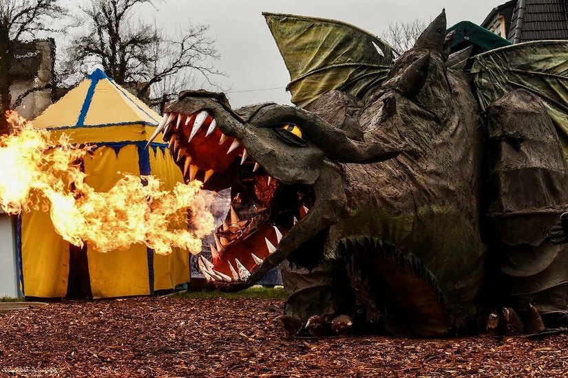 Der Drache »Fangdorn« wird auch auf dem Mittelalterfest in Lauchhammer zu finden sein.