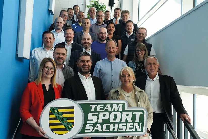 Mitglieder der Initiative "TeamSportSachsen" in Chemnitz.