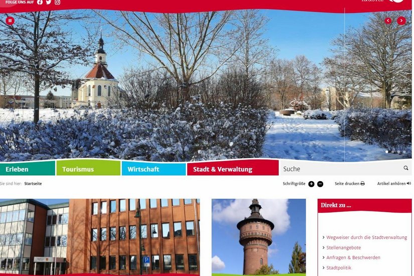 Neugestaltete Homepage der Stadt Forst. © Stadt Forst