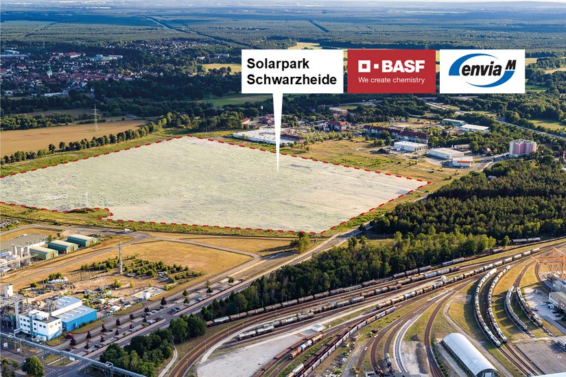 Auf einer Fläche von 24 Hektar soll am BASF-Standort Schwarzheide ein Solarpark entstehen. Foto: pm