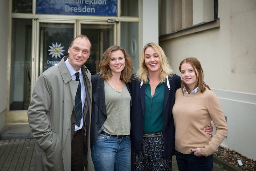 Das Tatort-Team (v.l.): Peter Schnabel, Karin Gorniak, Henni Sieland und Maria Mohr. Foto: MDR/Andreas Wünschirs