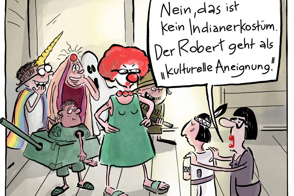 Karikatur »Kulturelle Aneignung« vom diesjährigen Gewinner Philipp Sturm.